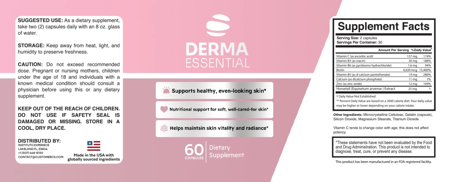 Derma Essential Product Label